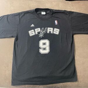 Vintage Y2K Adidas NBA San Antonio Spurs Tony Parker #9 Black Youth XL